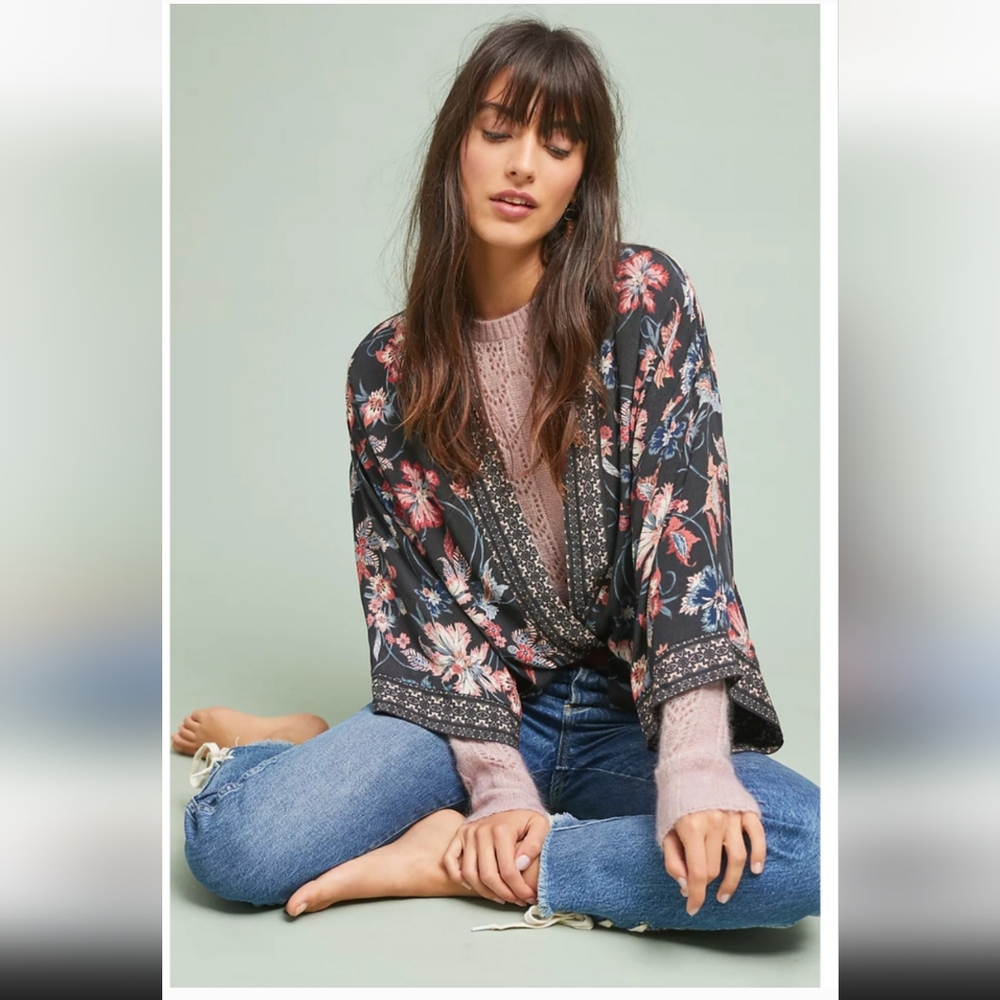 Anthropologie x Kachel Floral Kimono Boho Cardigan - One Size - Picture 3 of 14